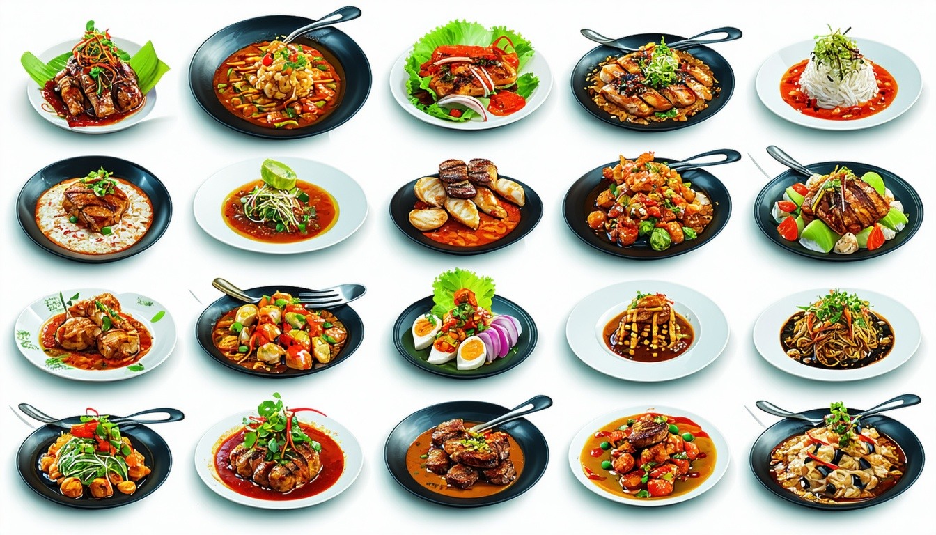 A vibrant collage of dishes from various Kigali restaurants to inspire reader to visit the best restaurants in Kigali